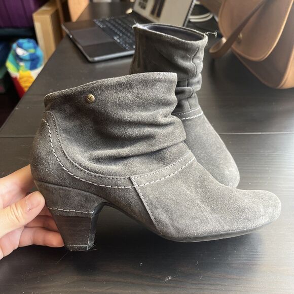 Pikolinos Leather Suede Heeled Ankle Boots Size 37 - Picture 1 of 4